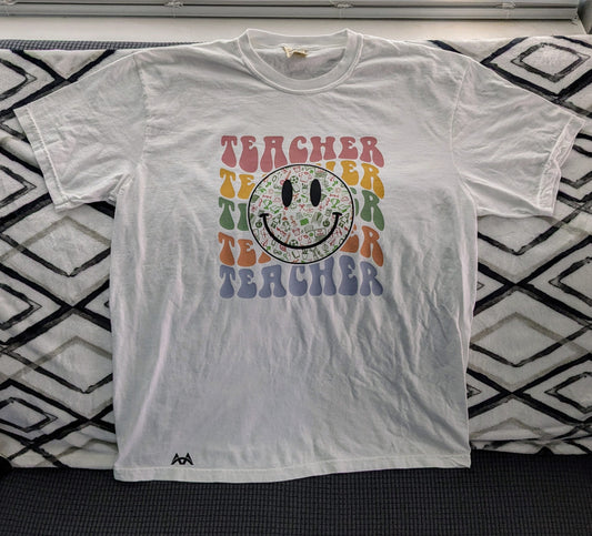 Retro Teacher Smile tee