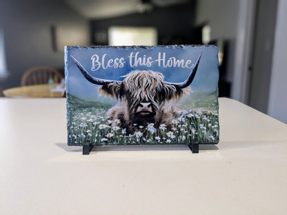 Bless this Home 11.5"x7.5" Slate decor